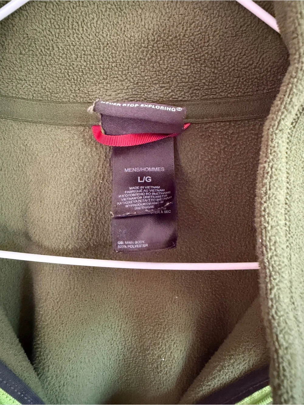 The North Face Men's Retro Olive Green Quarter-Zip Fleece with Lime Accents
